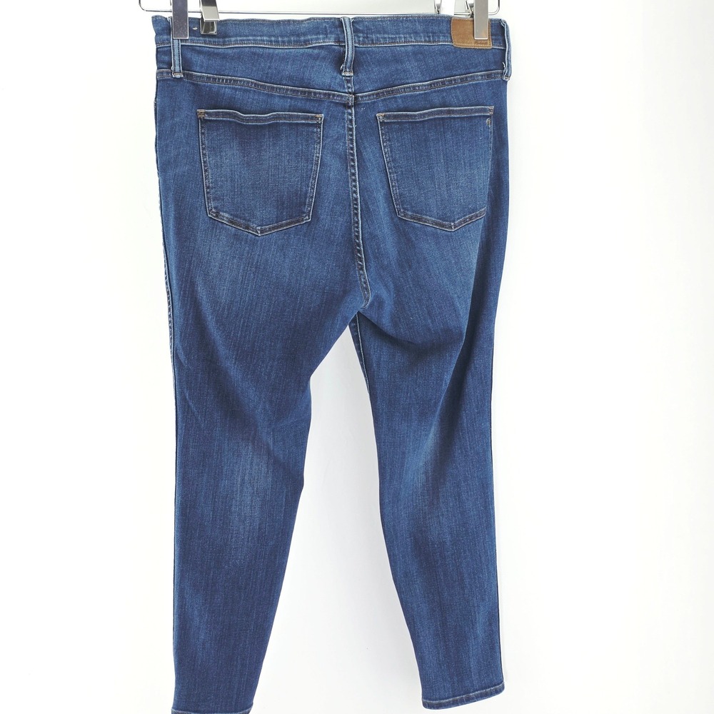 Madewell Skinny Jeans Womens 34p Blue 10" High Rise Denim Stretch Pants Indigo View 3